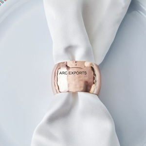 Anillos personalizados con acabado de plata de alta moda, suministros al por mayor, servilleteros de Metal con diseño de hojas, servilletero decorativo de buena calidad - Product Image 2