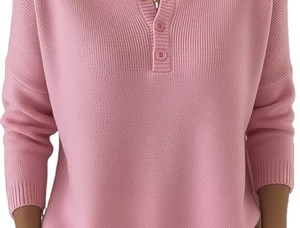 Pull-over pour homme en tissu non tissé de haute qualité, nouveau, à boutons, uni, teint en couleur unie, manches longues, polyester/coton, vêtement décontracté - Product Image 6