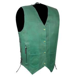 Gilet en cuir sans manches tendance de grande taille pour hommes, gilet de moto respirant avec caractéristiques élégantes - Product Image 6