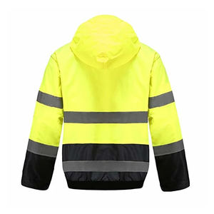Veste de travail de sécurité en polyester léger Jaune fluorescent Bande réfléchissante Haute visibilité Classe 2 Imperméable Coupe-vent Vêtement de travail - Product Image 5