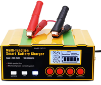 Chargeur de batterie 12-24V avec affichage LED et pince de connexion pour batteries de voiture et de moto
