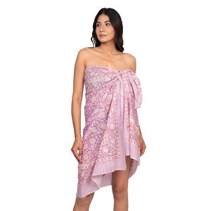 ผ้าคลุมชายหาดฤดูร้อนน้ำหนักเบาสำหรับผู้หญิง ผ้าพันคอผ้าฝ้ายพิมพ์ลายด้วยมือ เหมาะสำหรับคลุมชุดว่ายน้ำ ของขวัญสำหรับเธอ - Product Image 5