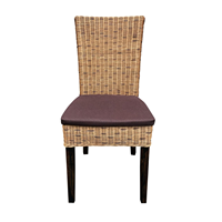 Chaise de salle à manger en rotin naturel fait à la main avec coussin chaise en osier pour maison café restaurant et meubles d'hôtel