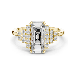2.04 CT Lab <b>Emerald</b> Cut Ladies Engagement <b>Ring</b> IGI Certified VVS-VS EF Clarity 18KT 14KT 10KT Gold 925 <b>Silver</b> Rose/Yellow/White - Product Image 2