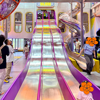 Équipement de parc d'aventure intérieur commercial : Mur d'escalade en acier, système d'escalade automatique, toboggan géant, centre de divertissement familial personnalisable