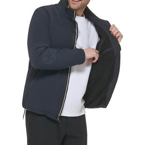 Men's XL Softshell Winter Jacket Premium Custom Made High Street Style Breathable Knitted <b>Woolen</b> <b>Top</b> Stand Hooded Manufacturer - Product Image 4