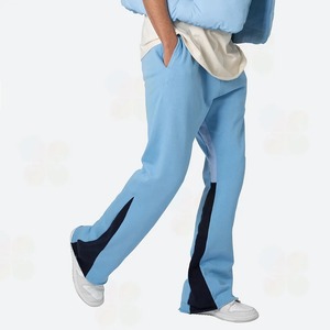 Flared straight curved striped Screen <b>Print</b> Graphic <b>Trousers</b> Track Flared Stacked Sweatpants <b>Man</b> <b>Trouser</b> Joggers Pant - Product Image 4