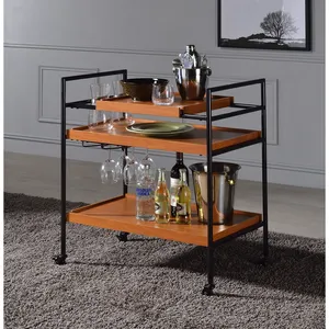 Carrito de Té y Café de Cerámica Elegante Hecho a Mano, Ecológico, Moderno, con Acabado Dorado, Carrito de Cócteles con Ruedas, Zahid Exports - Product Image 1