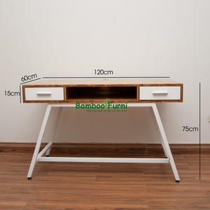 BB001a Muebles Escolares Escritorio de Madera de Bambú Laminado con Estantería 120x60x75 (cm) - Product Image 4