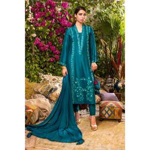 Ensemble chemise et dupatta en satin à manches longues et col en V Sparrow élégant pour le printemps/été, respectueux de l'environnement - Product Image 4