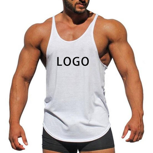 Débardeur de musculation pour homme en coton blanc et noir, singlet de musculation, débardeur de sport, débardeur de gym, logo personnalisé OEM, haute qualité, tendance pour homme - Product Image 2