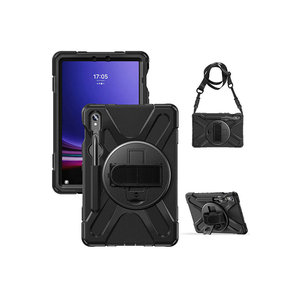 Étui de protection Netzy pour tablette Galaxy Tab S10 Lite Zore Defender, coque en silicone noire avec accents en TPU, PU, PC et cuir PU - Product Image 5