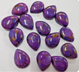 Cabochon à dos plat en cuivre violet naturel en forme de poire pour la fabrication de bijoux Toutes les tailles créent des bijoux en pierres précieuses Bague Pendentif Bracelet - Product Image 3