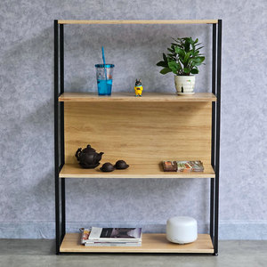 Étagère minimaliste à 4 niveaux KS68218 84x30x120cm en contreplaqué avec structure en fer, design peu encombrant pour la maison, le bureau, le salon, l'école, l'hôtel - Product Image 5