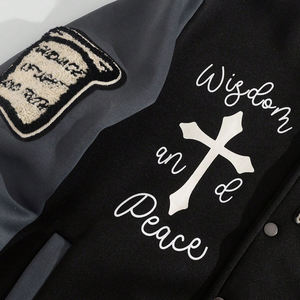 Chaqueta universitaria de diseño personalizado de fabricación de fábrica para hombre, ropa de calle al por mayor con bordado y chaquetas de hombre de calidad superior - Product Image 4
