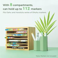 Huhu bambou marqueur organisateur marqueurs stylos crayons Art brosses stationnaire organisateur porte-crayon avec 8 compartiments