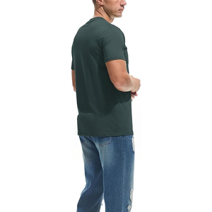 Camiseta de hombre ajustada personalizada hombro caído calidad de lujo al por mayor tela de Punto ligero de secado rápido nuevo diseño cuello redondo - Product Image 4