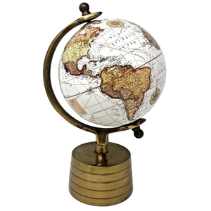 Nouvel arrivage Globe en papier du monde Base en bois Finition vintage Carte du monde Structure intérieure éducative Modèle en métal pour la géographie - Product Image 3