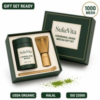 Poudre de Matcha de qualité cérémonielle SukeVita, prête à la vente, en boîte de 30g ou 100g, étiquette privée, thé vert Matcha pur, coffret cadeau