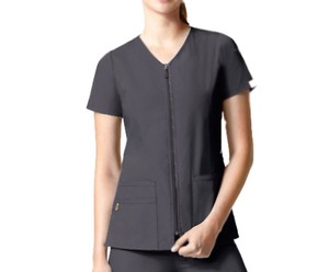 Vente chaude 10% de réduction sur les infirmières de Style fermeture éclair uniformes extensibles respirant gommages costume femmes manches courtes gommages médicaux - Product Image 2