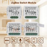 Tuya ZigBee 1/2/3/4 Gang Module de commutateur de lumière intelligente Smart Life/Tuya Télécommande sans fil