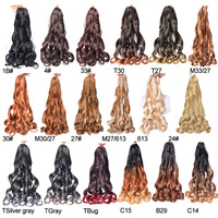 Extensions de cheveux synthétiques teintes 75g/150g, style queue de cheval, ondulations lâches, boucles en spirale, tresses au crochet, boucles françaises