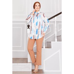 Automne printemps été Satin tunique brodé Logo XL taille coupe ample Style de mode haute qualité tissu respirant impression pour les femmes - Product Image 2