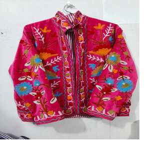 Chaquetas de Lana Tejidas Suzani Bordadas a Medida con Relleno de Algodón, Artesanía Artesanal, Impermeables y Resistentes al Viento, Multicolores - Product Image 1