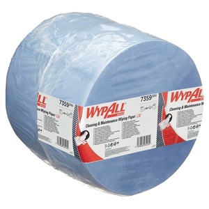 Chiffon d'essuyage WYPALL L30 bleu 3 plis, 1000 lingettes par rouleau, KIMBERLY-CLARK, environ 7359 L380xW350mm pour le nettoyage - Product Image 1