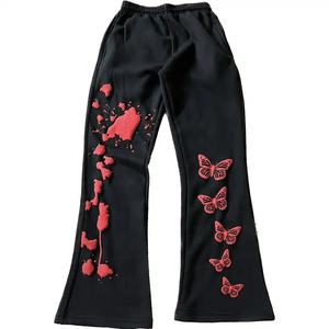 Alta calidad personalizado Puff estampado pesado ácido lavado francés Terry Flare apilado pantalones de chándal de gran tamaño en blanco Jogger pantalones para hombres - Product Image 1