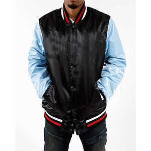 Mangas Chenille bordado y logotipo frontal estilo Letterman chaqueta de béisbol de moda para hombres con chaquetas universitarias de satén - Product Image 4