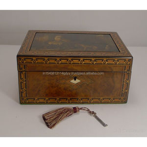 Décoration en laiton d'ornement en bois de technologie de style antique fait à la main avec la serrure - Product Image 4
