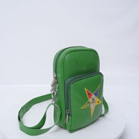 Sac bandoulière messager vert en PU avec broderie étoile et fermeture éclair, classique pour femme, usage quotidien, sac bandoulière transparent pour stade, vente en gros