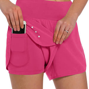 Pantalones cortos deportivos para correr para mujer, pantalones cortos deportivos antiexposición, pantalones de Yoga de cintura media, logotipo para entrenamiento, pantalones cortos para correr para mujer - Product Image 1