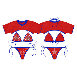 Luxury 220 GSM Quick Dry Polyester Elastane Colorful Letter <b>Bikini</b> <b>Set</b> Private Label DTF Women <b>Bikinis</b> <b>set</b> - Product Image 3