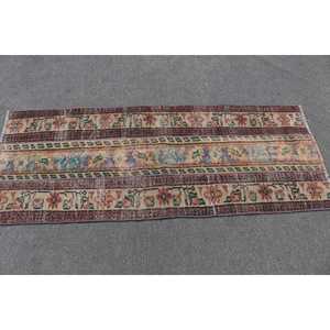 2.1x5.5 ft <b>Runner</b> Turkish Rug, Vintage Rug, <b>Red</b> Blue Moroccan Wool Rug - Product Image 2