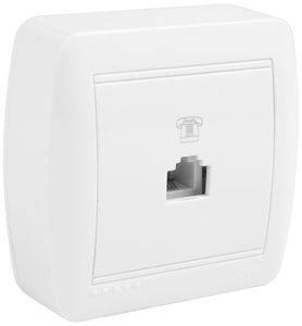 Presa telefonica RJ11 da superficie, serie Mural, bianca (Solera MUR84U) - Product Image 1
