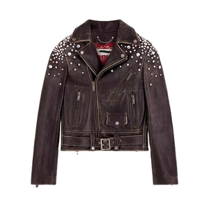 Chaqueta Corta de Cuero Original de Manga Larga para Hombre, la Mejor Chaqueta de Cuero Personalizada para Hombre, Estilo de Corte Regular con 100% de Calor Original - Product Image 1