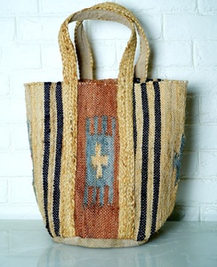 Sac fourre-tout bohème en jute tissé avec broderie, motif uni, sac à bandoulière écologique pour femme, idéal pour les voyages et l'usage quotidien en toutes saisons - Product Image 4