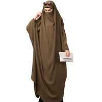 Gaun Abaya Maxi Formal Sutra 100% Islami Alami Ramah Lingkungan Bahan Chiffon Lurus Sederhana untuk Wanita Dewasa Grosir Tradisional Arab
