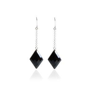 Nuevos Aretes de Plata de Ley con Diamantes Negros en Forma de Gota, para Mujeres y Niñas, para Usar en Bodas y Fiestas - Product Image 1