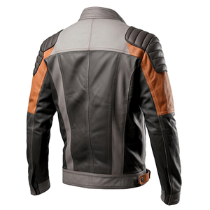 Men's Brown Genuine Sheepskin Quilted Shoulders Classy Motorbike Jackets With CE Armors Lightweight Motorcycle Jacket For Men - Product Image 4