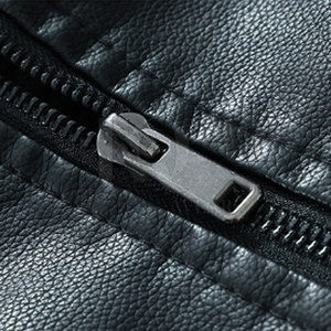 Veste en cuir de vachette élégante pour homme, fermeture éclair sur le devant, finition douce, col montant, idéale pour les tenues décontractées et les sorties en soirée - Product Image 5