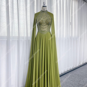 green dress dubai Green Mermaid Luxury Dubai Evening Dress with Cape Sleeves Elegant Women Purple Wedding Formal Party Gown 2 US women's numeric / Purple