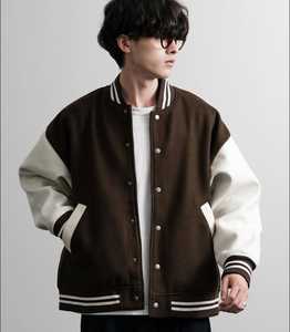 Wholesale Custom Women's Varsity <b>Baseball</b> Jacket Embroidered Letterman Full Length Zipper Loose Fit Casual Regular Fleece Fabric - Product Image 3
