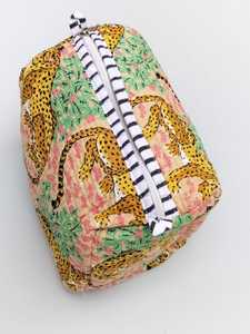 Bolsa de Maquillaje Unisex de Algodón Puro, Accesorio de Viaje Estilo Boho, Estuche de Almacenamiento de Cosméticos con Cremallera, Estampado de Rayas, Bonito y Práctico - Product Image 2