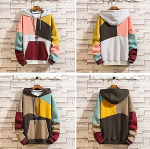 OEM Logo Personnalisé Pull à Capuche pour Hommes Streetwear Tricoté 6 Color Block Sweat Imprimé Personnalisé Dernier Sweat à Capuche - Product Image 4