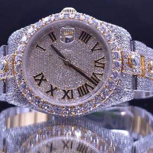 Reloj de Cuarzo para Hombre, de Acero Inoxidable, con Números Romanos, Completamente Decorado, de Lujo, Ecológico, Envío Global - Product Image 1