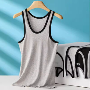 Débardeurs pour hommes en coton 100% en gros, débardeurs à deux tons, débardeurs à un ton, débardeurs de sport pour la course à pied - Product Image 4