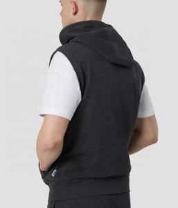 2024 nuevo estilo de alta calidad de talla grande para hombre con cremallera sin mangas con capucha OEM personalizado peso pesado relajado forrado Terry Logo al por mayor - Product Image 5